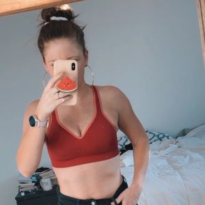 Red Lululemon Seamless Sports Bra